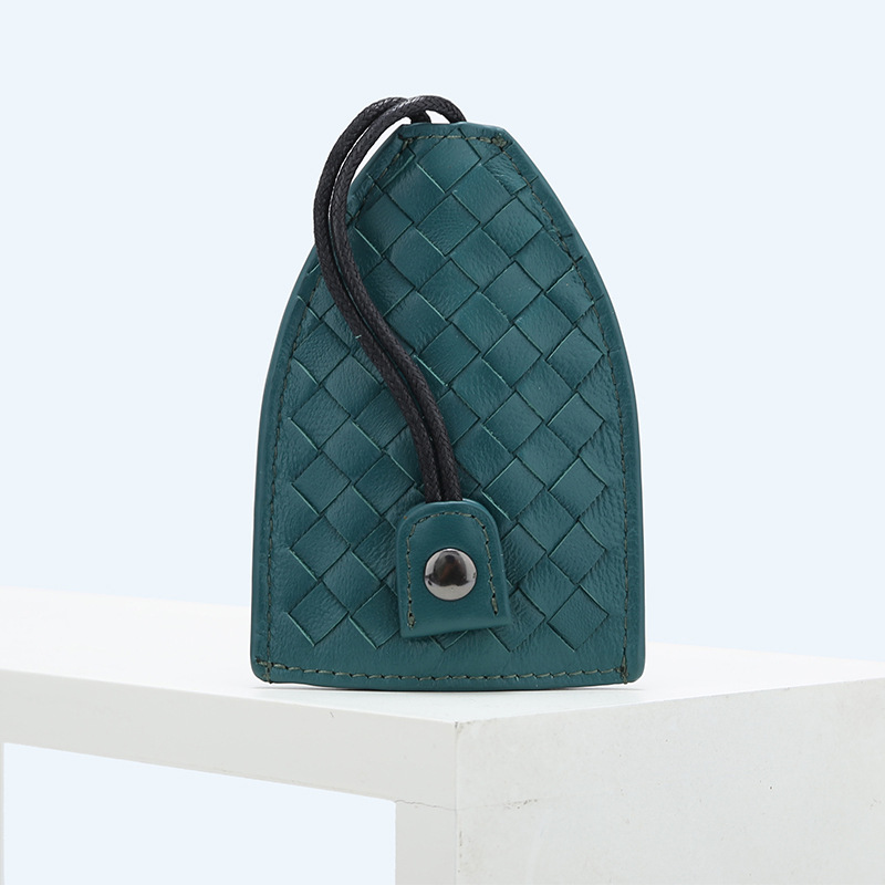 new Car Key Cover Genuine Leather Woven Luxury Car Key Pouch Universal Fit for Volkswagen Mercedes-Benz BMW Audi Key Cases