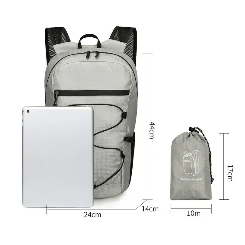 20L Outdoor Lightweight Foldable Waterproof Backpack Pack for Women Men Large Capacity Hiking Travel Backpack 250407