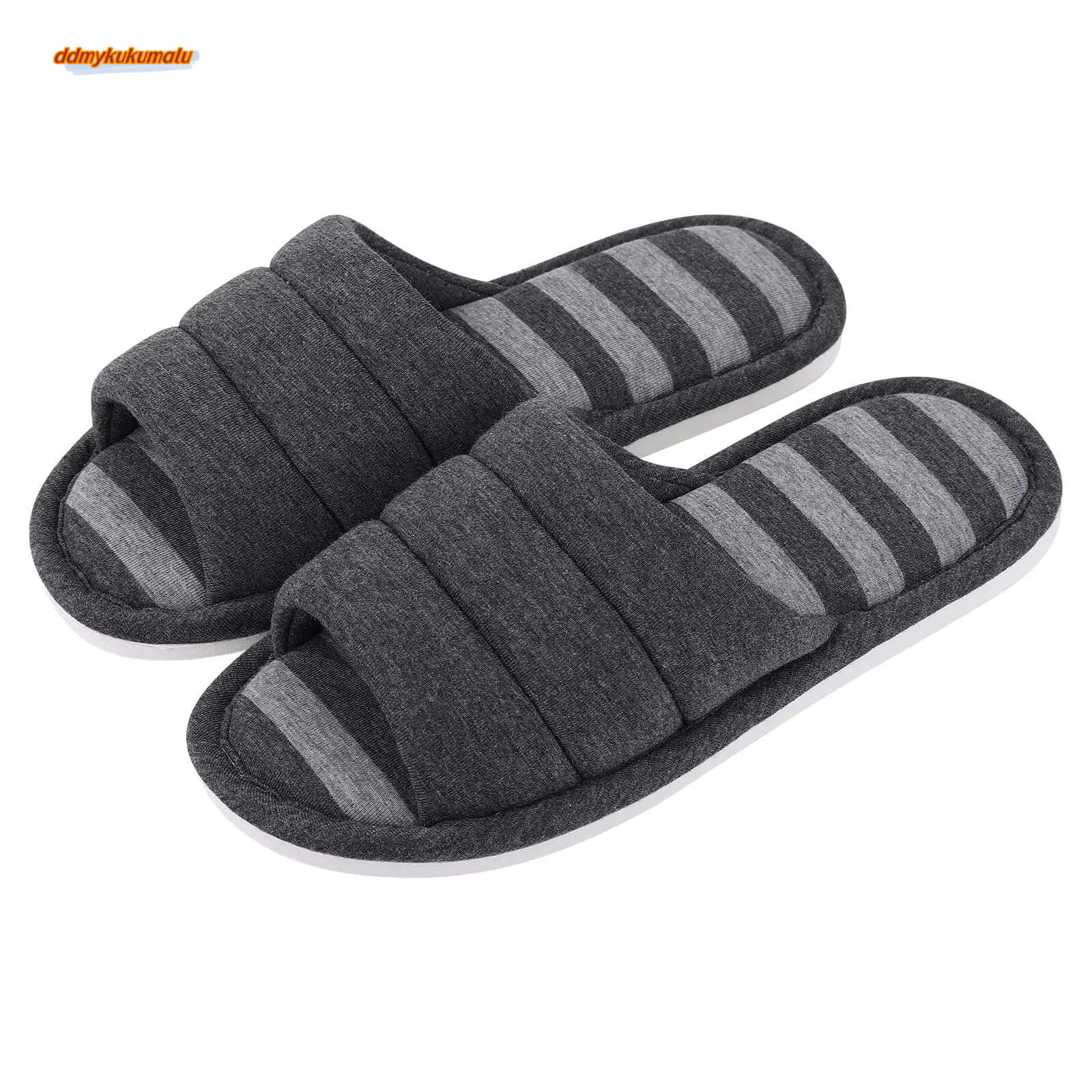 Goosecret Indoor Soft Cotton For Women Men Open Toe House Slippers Bedroom Slides Breathable Memory Foam Flat Shoes ddmykukumalu