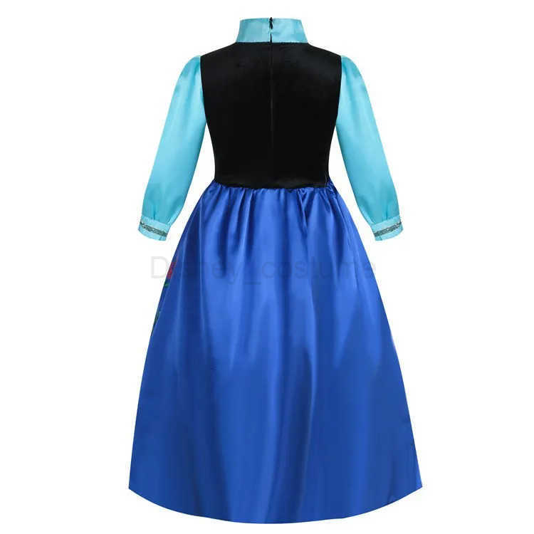 Disney Frozen Fuchsia Anna dress and Cape Little Girls Snow Queen princess cosplay Halloween 2024 cosplay costume childrens fancy party dress X250408