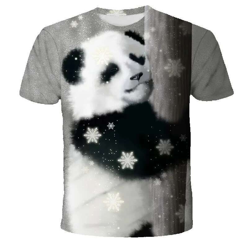 Fun and casual 3D cartoon economy men, Krasnot sunglasses, men's round neck clothing, fashionable T-shirt