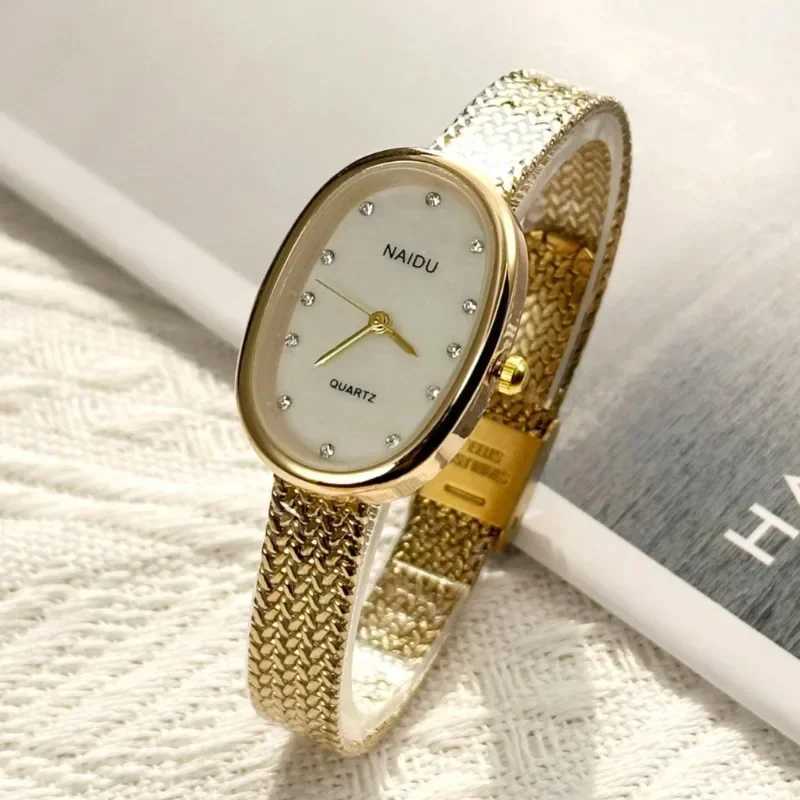 Luxury oval dial Rhinestone watch brand new quartz watch suitable for women adjustable stainless steel strap watch wholesale giftT250408