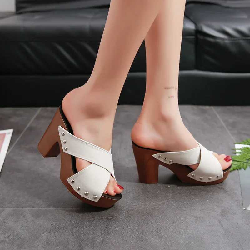 Summer womens sandals square high heels platform casual pump Peep Toe womens elegant womens shoes Zapatos De MujerXJ250407