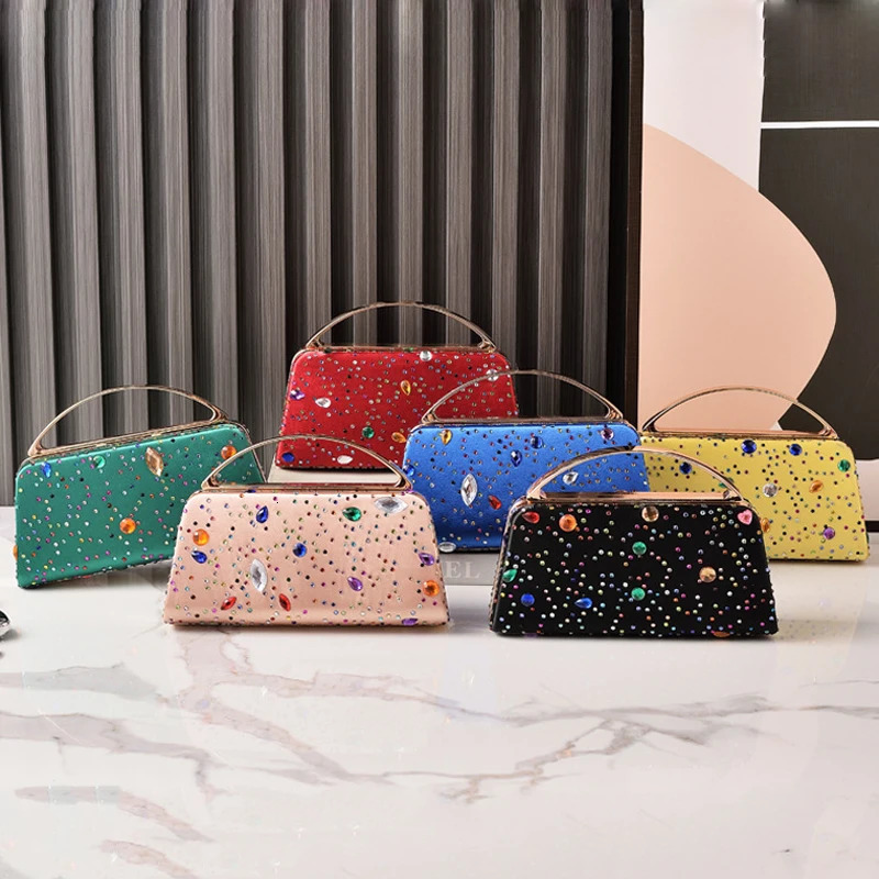 Womens Evening Clutch Diamond Cross Bag High Quality Black Womens Handbag Fashion Shoulder Bag 250402