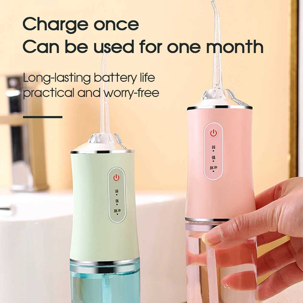 Waterproof oral irrigator USB charging 220ml 3-mode portable dental water tank for teeth cleaning M250408