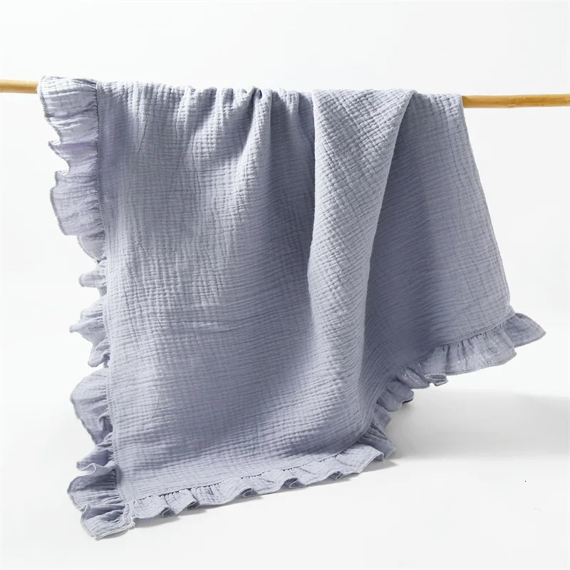 baby solid colored gauze blanket childrens blanket folded edge baby bath towel scarf blanket slim breathable 250408