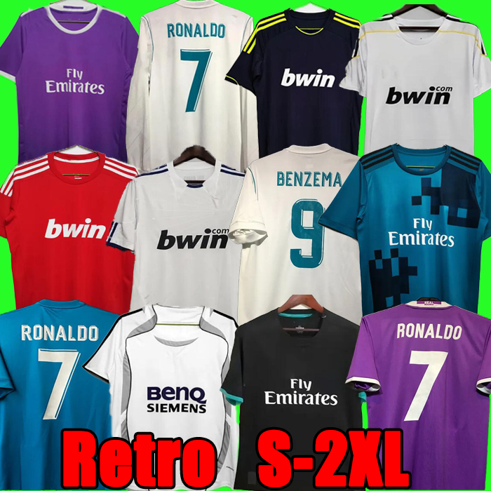 Retro Rea MadridS Soccer Jersey long sleeve Football shirts GUTI Ramos SEEDORF CARLOS 10 11 12 13 14 15 16 17 RONALDO ZIDANE RAUL 05 06 07 finals KAKA s-2xl