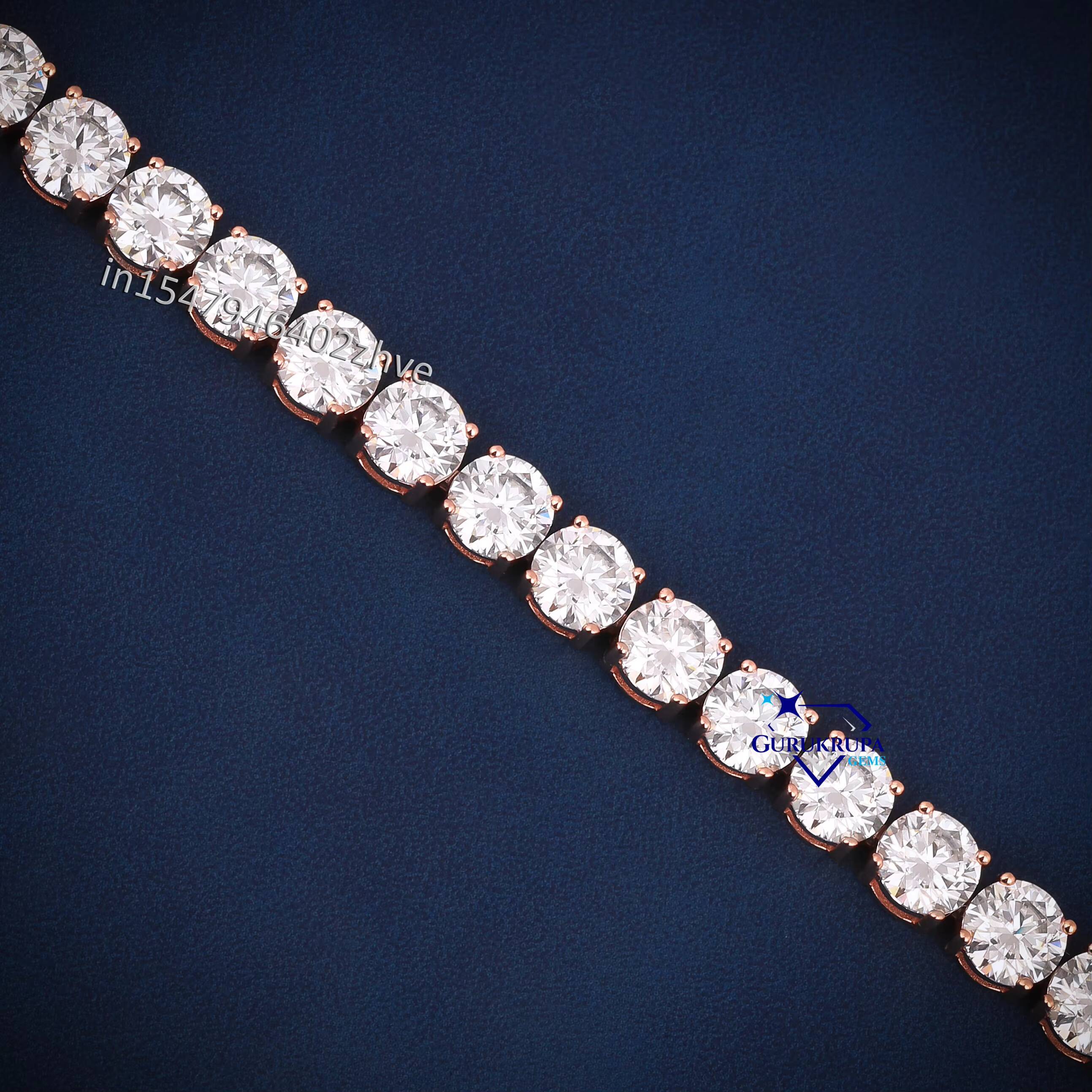 High Quality Iced Out 925 Sterling Silver Round Cut Moissanite Diamond VVS Clarity Tennis Bracelet Custom Design Women Jewelry