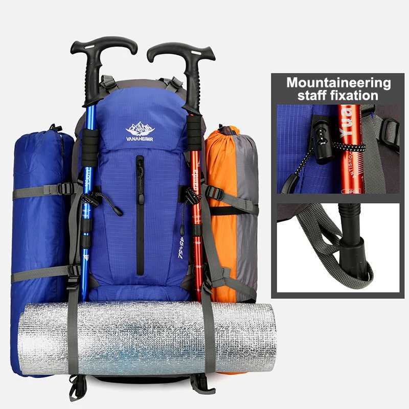 Hiking Backpack Men Women Large Capacity Outdoor Waterproof Trekking Climbing Bag Multi-function Travel Camping Storage BagsC250407