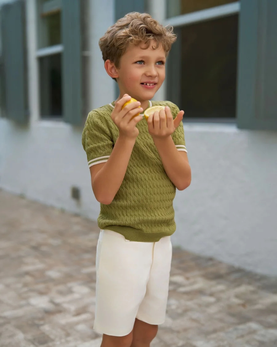 AS SS25 summer Smocking dress Beige Floral Cableknit collection for girls boys familly match clothes 250407