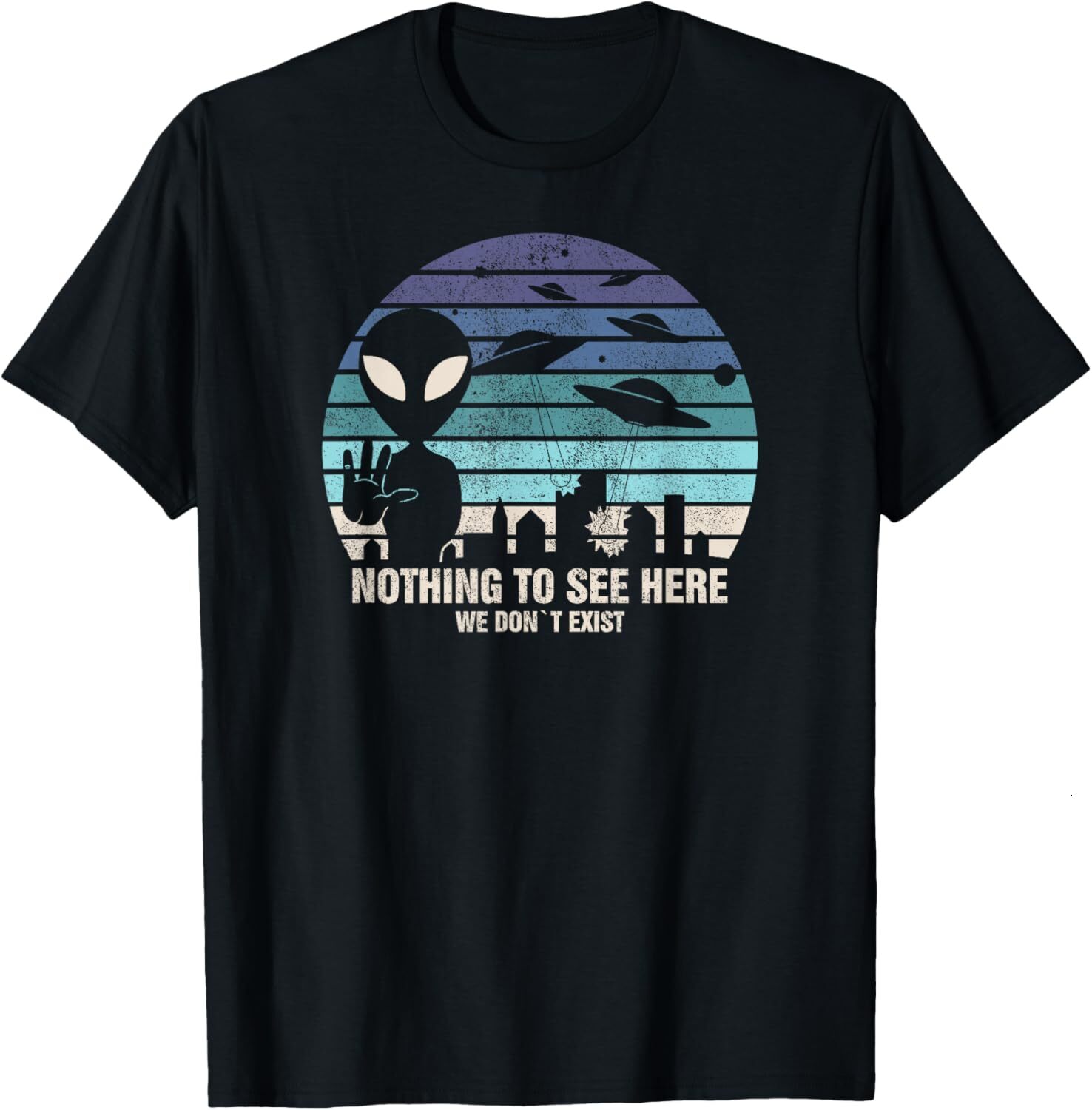 T shirt for Mens Aliens Nothing To See Here T-Shirt I UFO Alien Roswell Graphic Tee Casual Tops Clothes Short sleeve