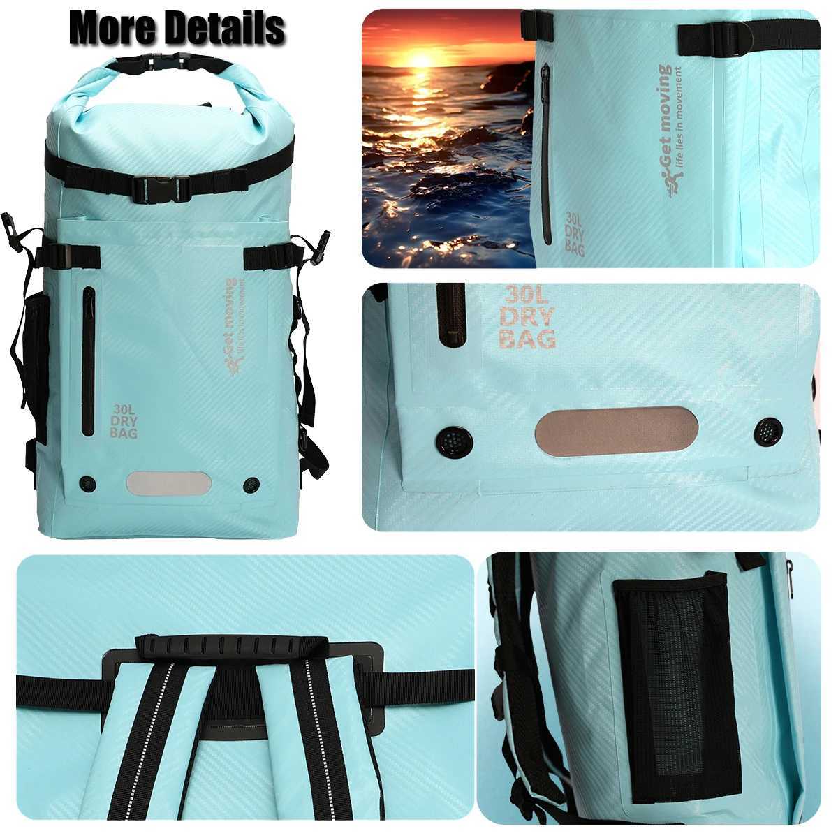 30L Waterproof backpack travel backpack storage bag sports outdoor bag beach swimming waterproof bag dry wet separationC250407