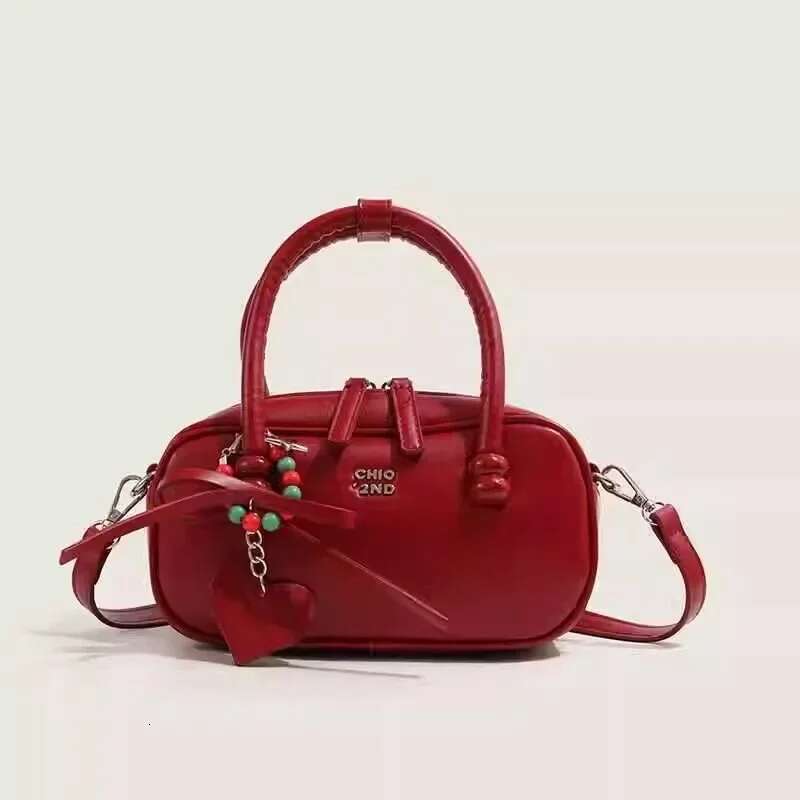 Vintage Red Shoulder Pillow Shape Women, Party Crossbody Bag Small Retro Handbag For Women With Handle