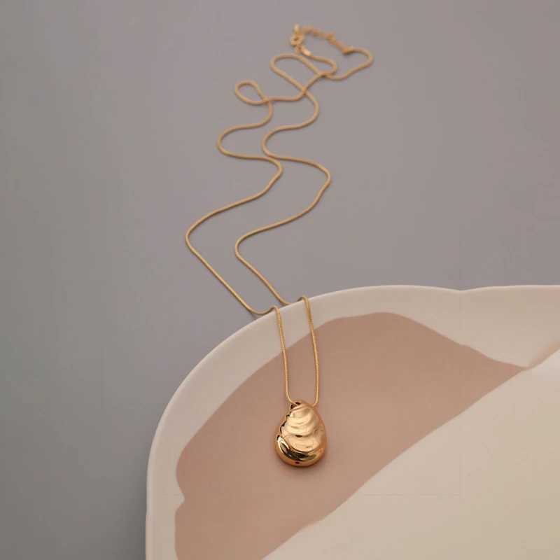 Fashion Jewelry Luxury Temperament Metal Teardrop Pendant Necklace For Women Female Gifts Simply Design Accessories Hot SaleC250407