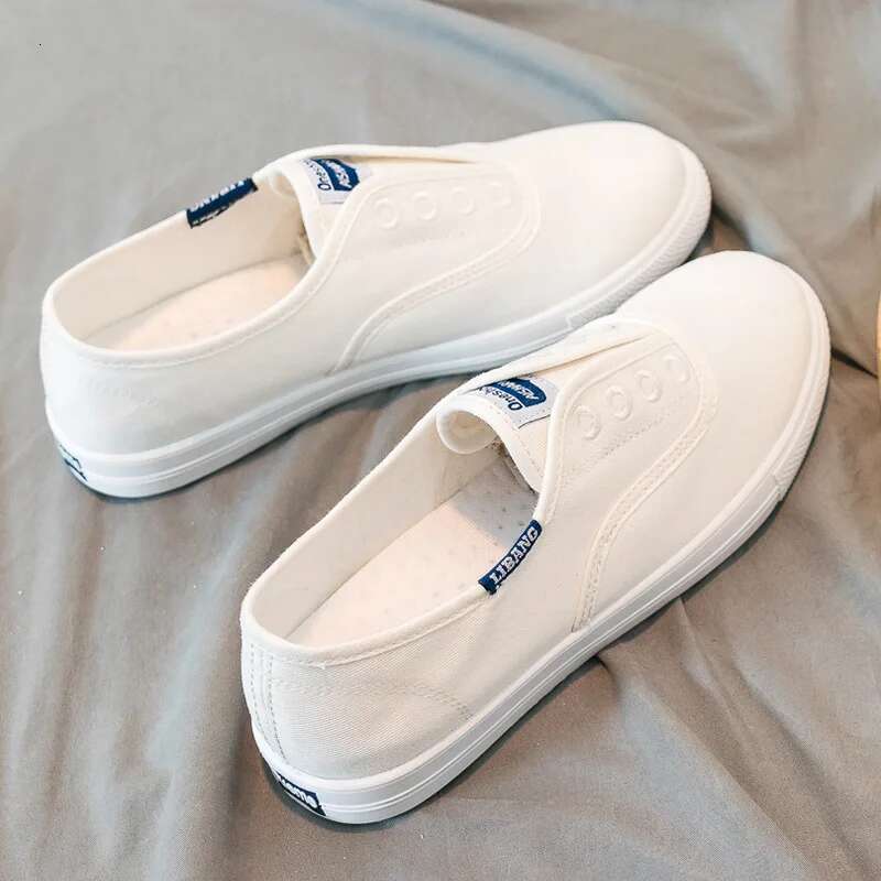 2025 new women's canvas white shoes, flat shoes, sports shoes, young designers, girls' new fully equipped breathable trendy casual shoes1
