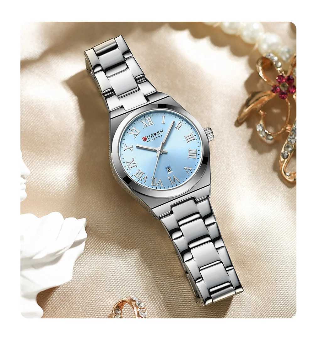 Curren 9095 Womens Watch Simple Roman Dial Bracelet Purple Quartz Watch Womens Fashion Brand relojes para damasT250408