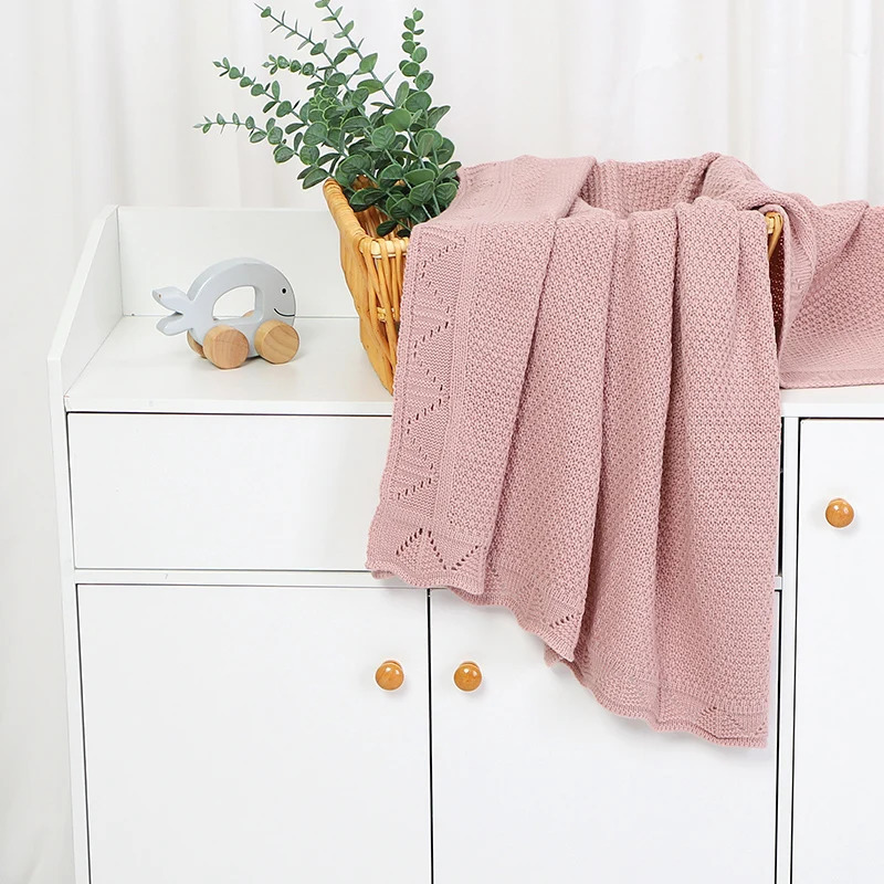 Baby Blankets Knitted born Swaddle Wrap Crib Quilt Super Soft Toddler Infantil Stroller Sofa Bedding Sleeping Covers 100*80cm 250408