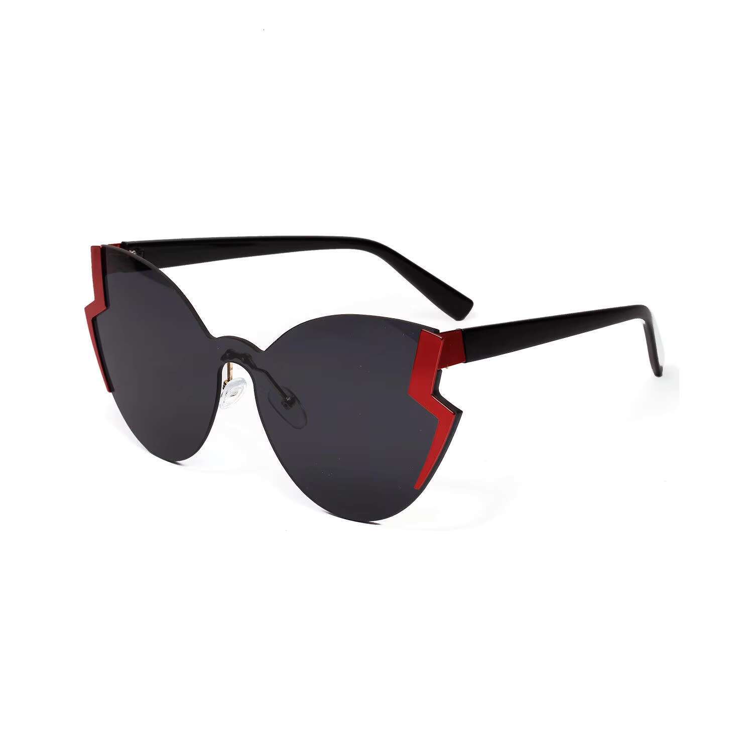 Unisex Fashion Gradient Cat Eye Butterfly Large Sunglasses AC Lens Metal Frames Custom Polarized Mirror