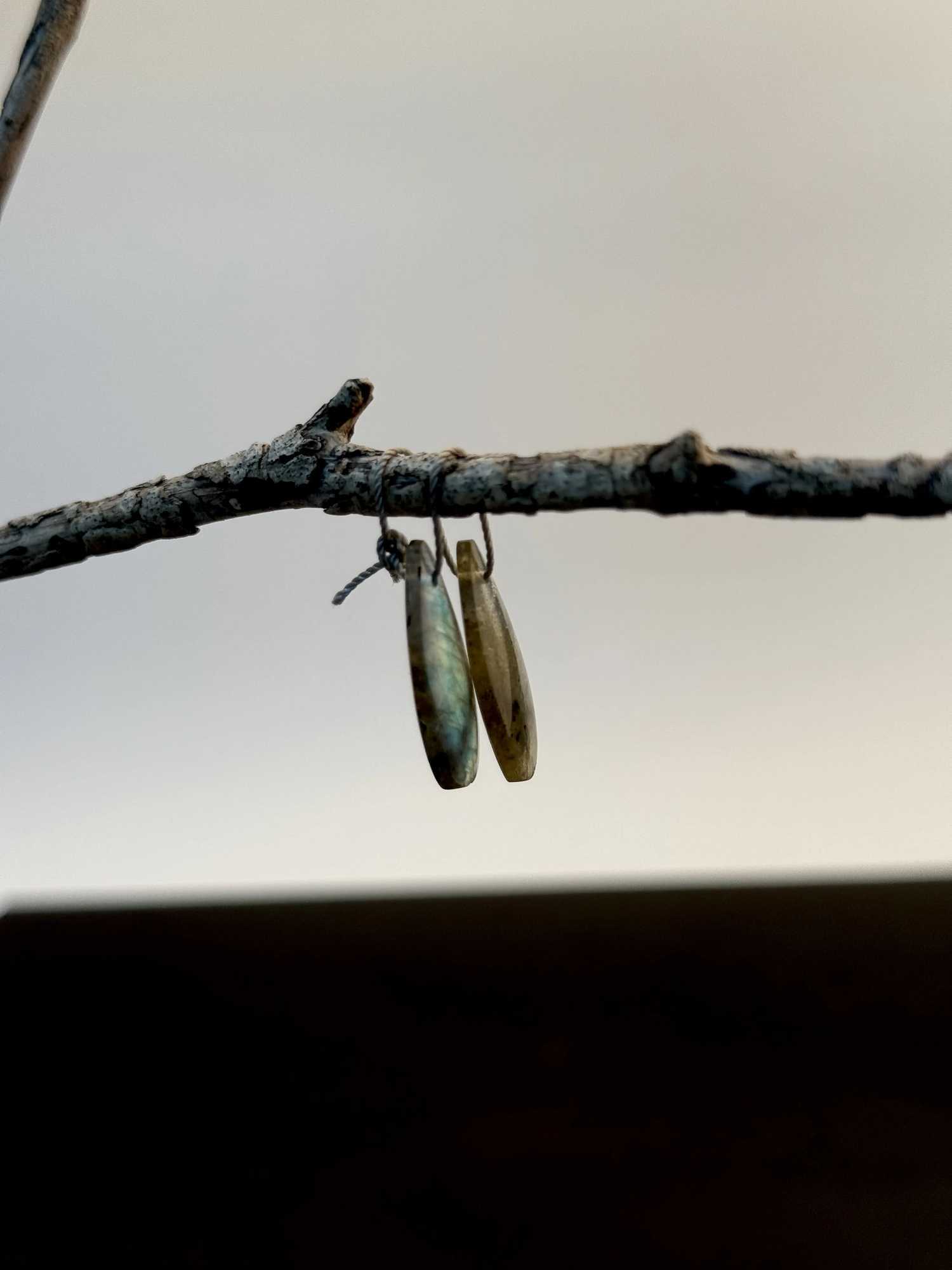 Natural Stone Labradorite Water Drop Earrings - DIY Handmade Jewelry 25104mm 3gC250407