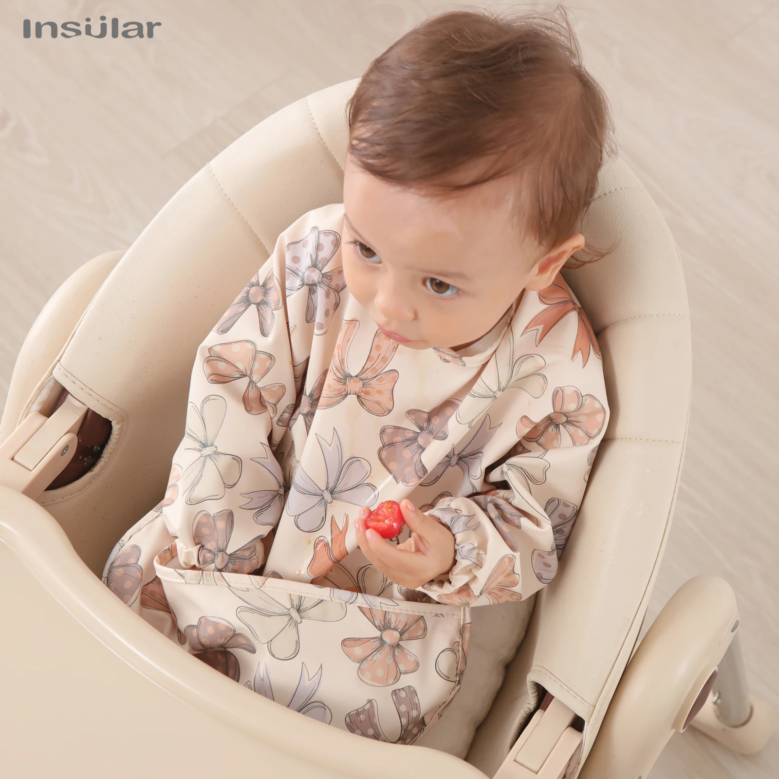 Children Feeding Aprons Long sleeve Baby bib with Pocket Full Cover Baby Bibs with Pocket waterproof long sleeve bibs 250408