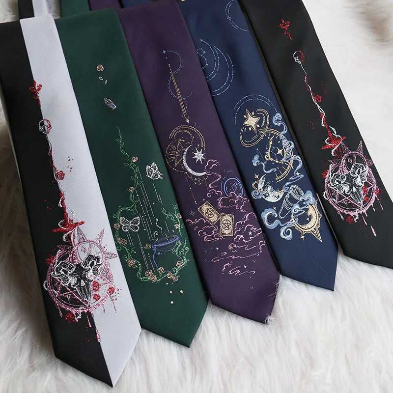 Anime Cosplay Ties Harajuku Men Wen Uniform Black College Clothing Adt Student Accessories Necktie Christmas Gifts X250407