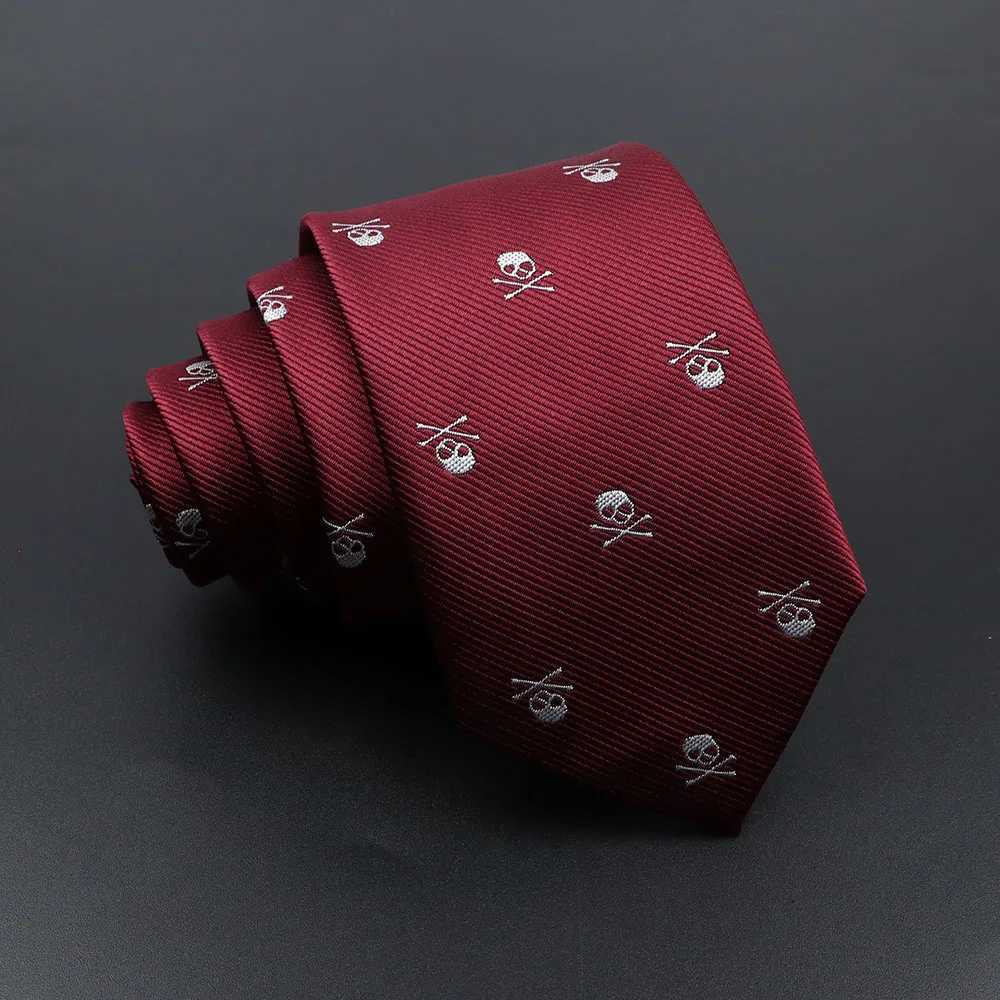 New Casual Slim Skl Ties For Men Classic Polter Red Blue Neckties Fashion Man Tie for Wedding Party Cosplay Neckwear Tie X250407