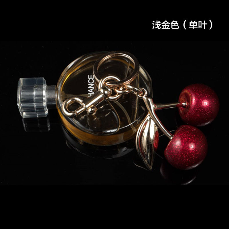 Luxury keychain designer Red Pendant Jewelry Cross-Border E-commerce Double Leaf Large and Small Resin Cherry Car Hardware Keychain Accessories key ch