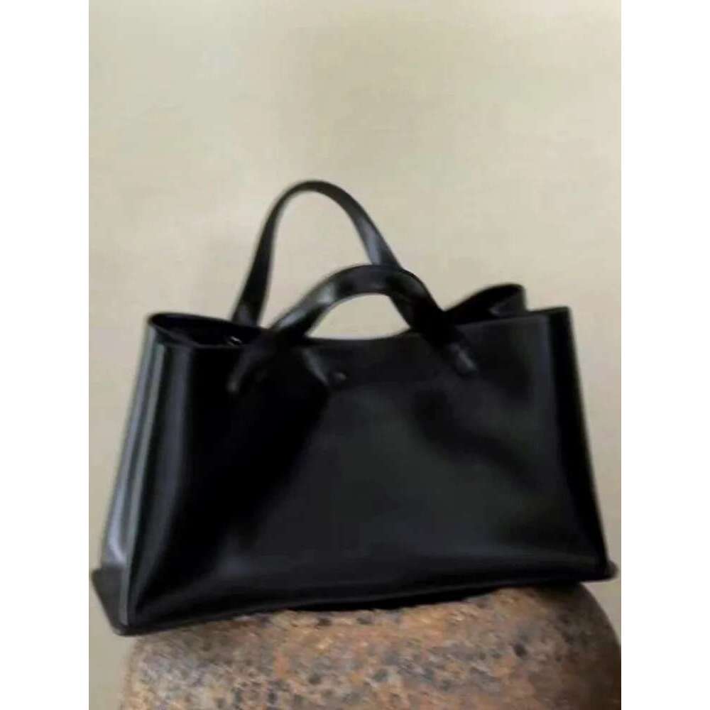 Women's Bags Office Ladies Cowskin Genuine Leather Tote Handbag Solid Color Large Capacity Vintage Elegant Design Women Single Shoulder Bags