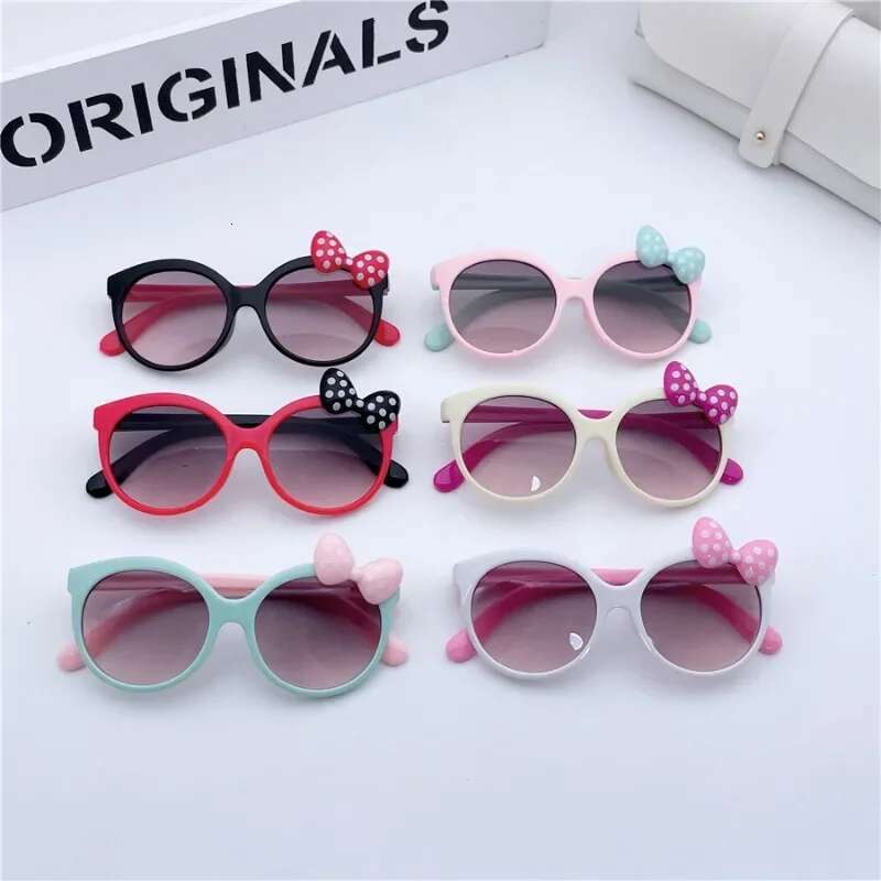 Kids Sunglasses Girls Boys Shiny Bowknot Sun Glasses Lovely Cat Children Eyewear Fashion Gradient Eyeglasses UV400