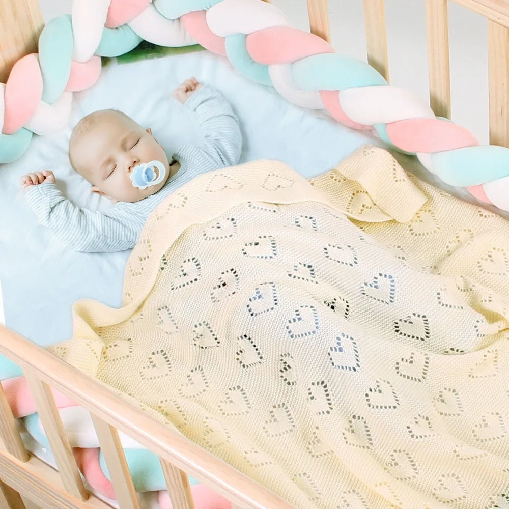 Baby Blankets Knitted born Bebes Stroller Bedding Quilts Cotton Toddler Kids Swaddling Wrap Infantil Unisex Blankets 100*80cm 250408
