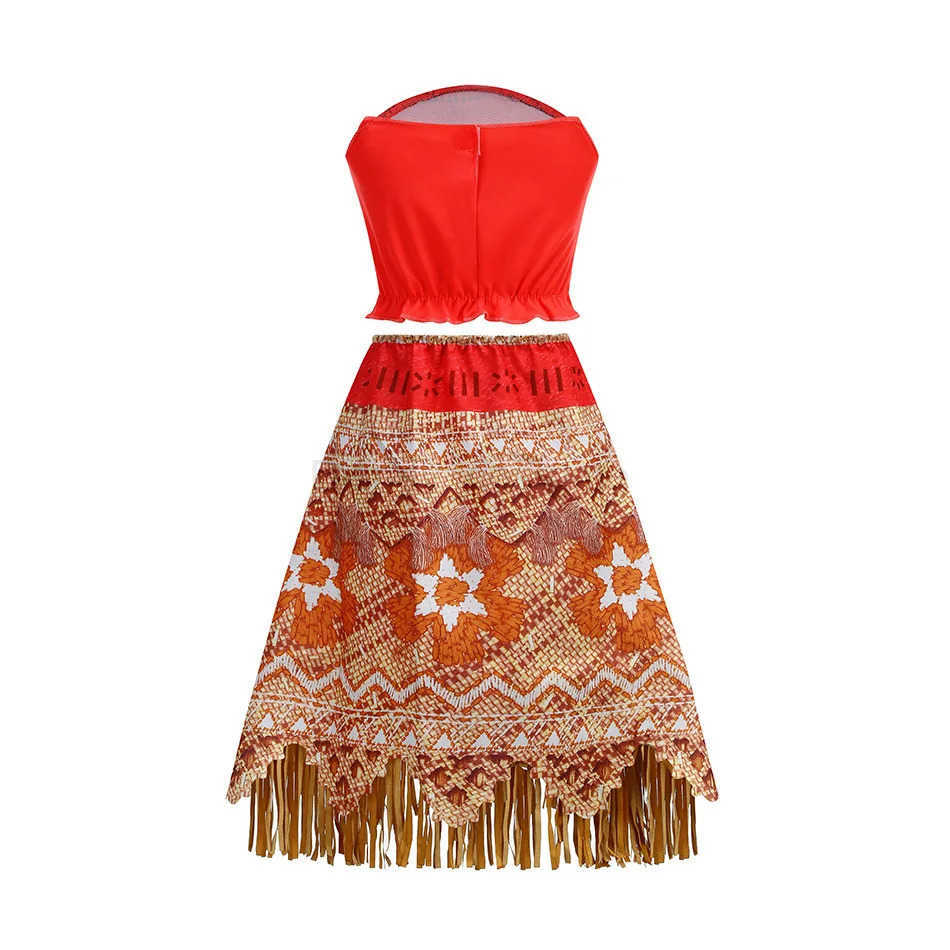 Disney Girls clothing Moana Ocean Adventure clothing Vaiana Princess children Tefiti Halloween Vestidos Carnival party dress X250408