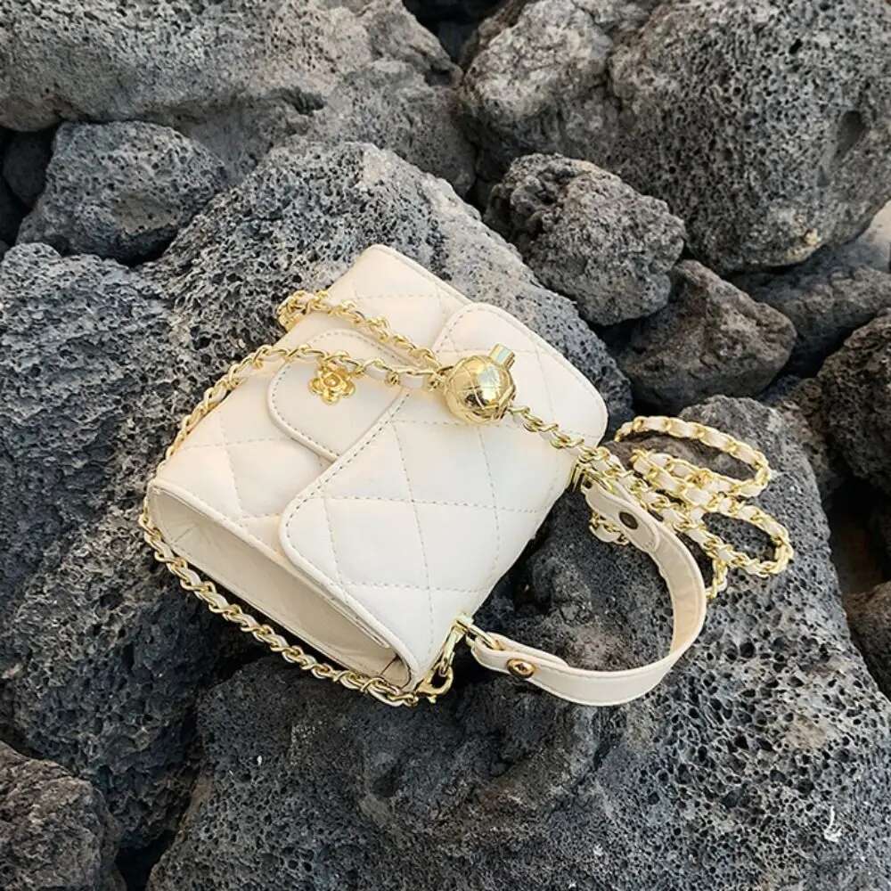 Fashion 2025 New Chain Crossbody For Women Mini Shoulder Bag Ladies Rhombus Embroidery Handbags PU Leather Messenger Bags
