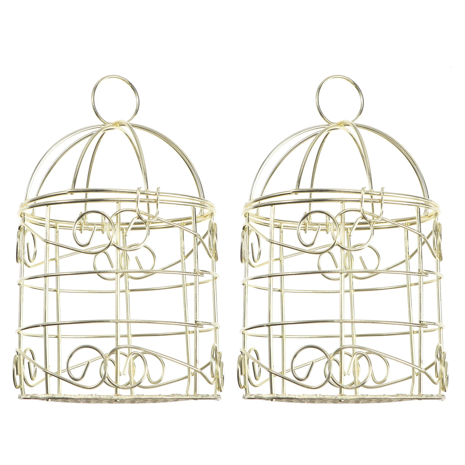 2 bird cages parrot cages decorative feeders hanging hollow retro feeders small wrought iron indoor 250403