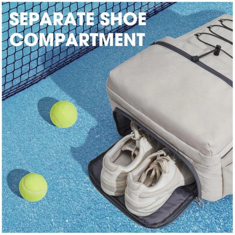 Tennis Bag Portable Tennis Backpack Large Capacity Ball Pack Racket Storage Daypack Outdoor Pickleball Bag with Shoe Compartment 250402