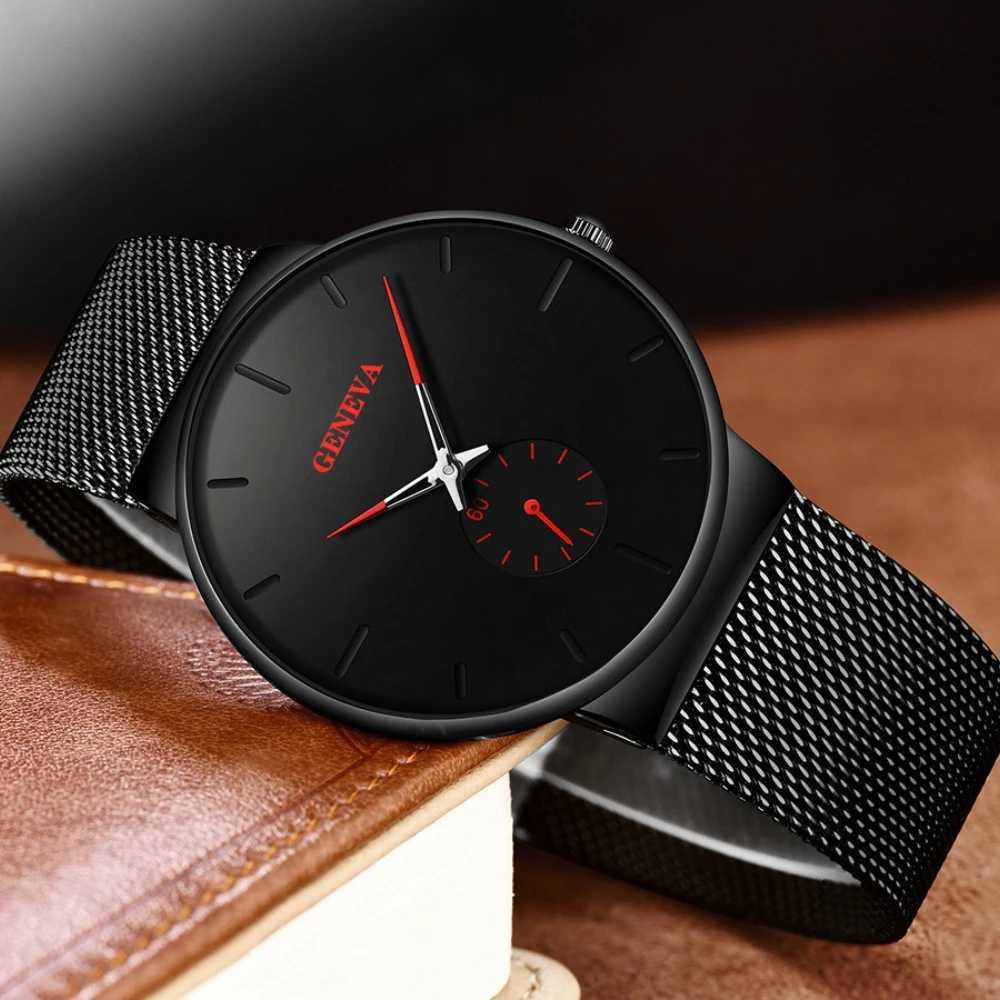 Fashionable mens watches top-notch luxury quartz watches mens casual ultra-thin mesh steel sports watches Relogio Masculino Y250407
