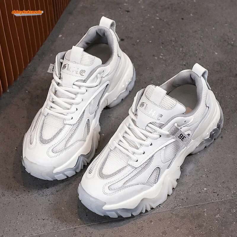 Sports shoes with a thick women's platform, breathable comfortable informal sports shoes, used for running, tennis, PIESS, gym, jogging and walki