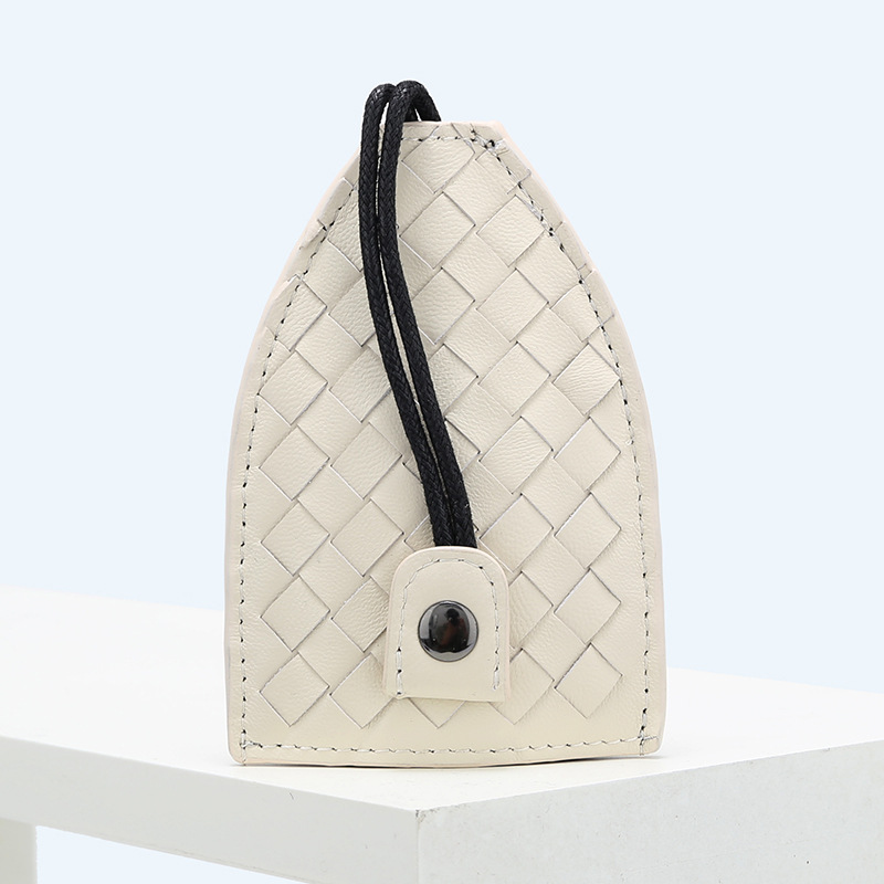 new Car Key Cover Genuine Leather Woven Luxury Car Key Pouch Universal Fit for Volkswagen Mercedes-Benz BMW Audi Key Cases