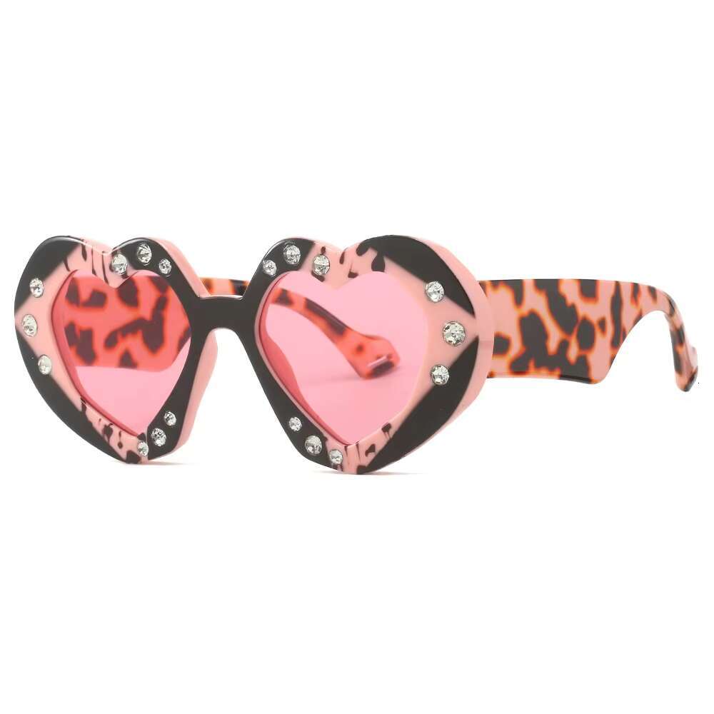 High Quality Personality Full Frame Glasses Love Dia Studded Sunglasses