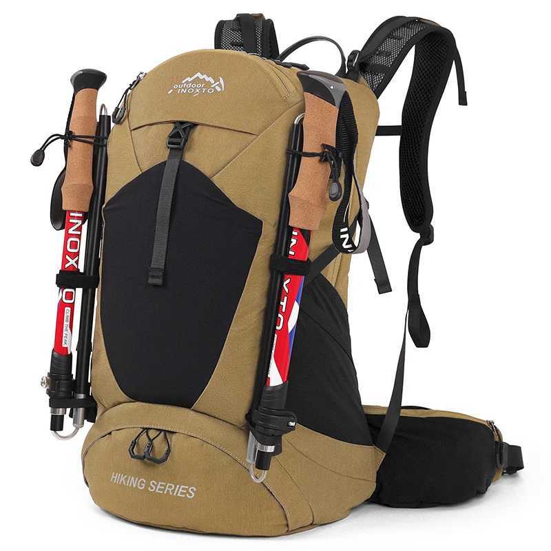 Mountaineering backpack 35 liters mens and womens outdoor sports bag waterproof camping hiking rainC250407