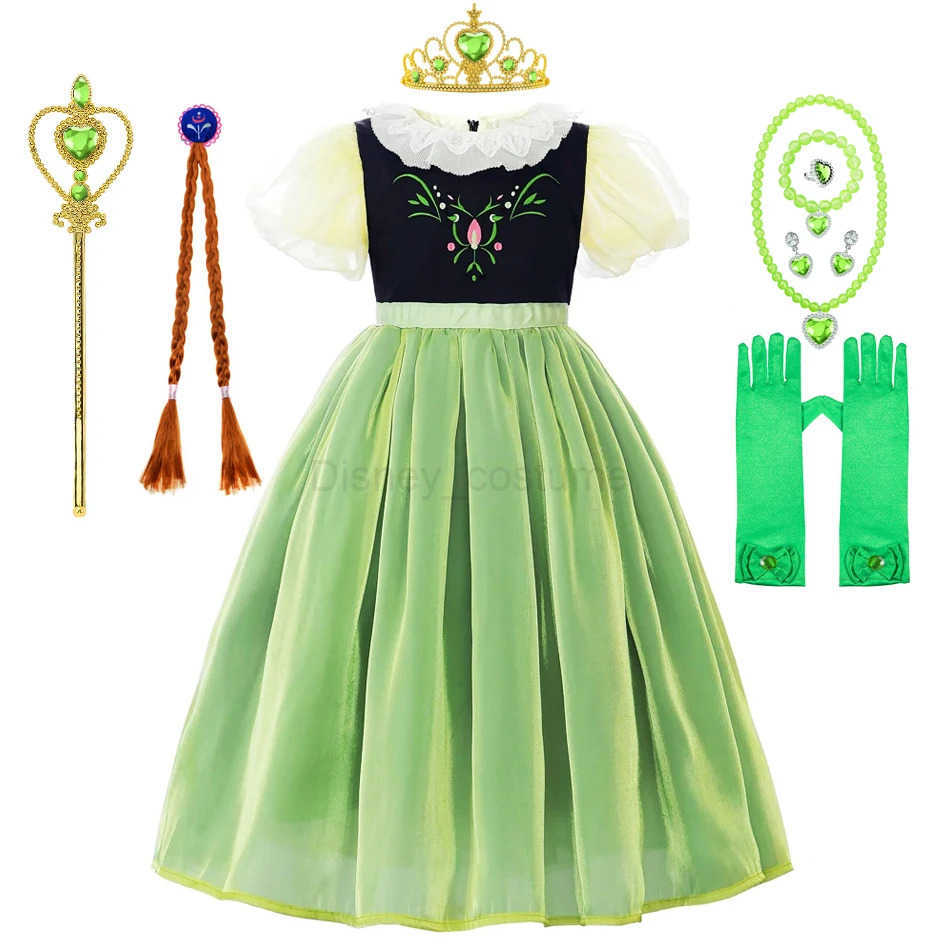 Disney Anna dress childrens summer clothing childrens princess dress X250408