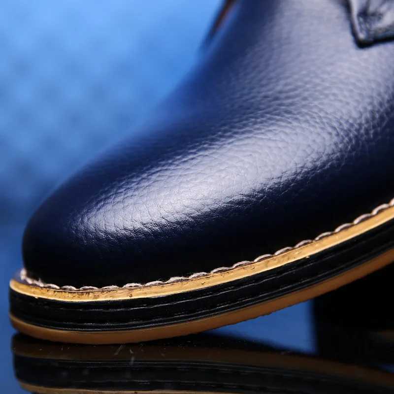 Classic Men Genuine Leather Dress Shoes ltalian Big Size 38-48 Men Lace-up Oxfords Shoes Loafers Brand Man Business Casual Shoes Z251107