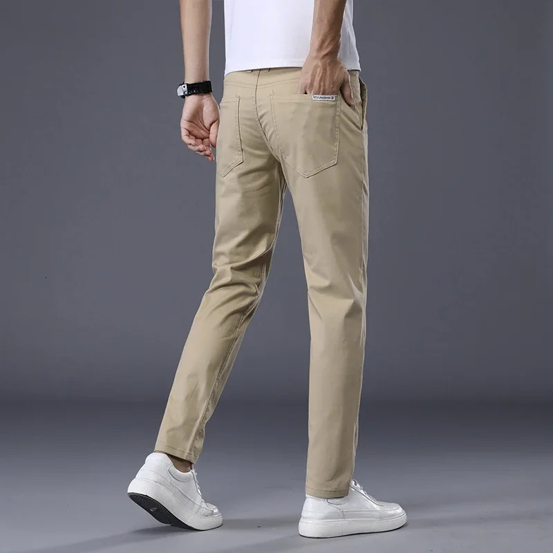Ultra thin mens pants classic 7color summer casual business fashion elastic cotton ultrathin brand Trouser 250403