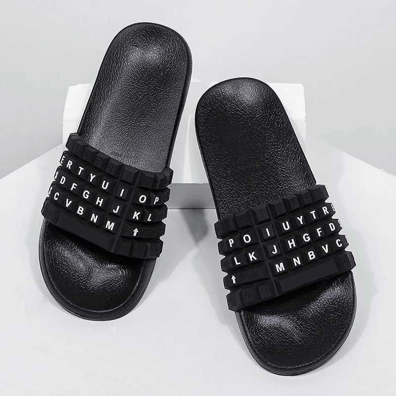 Mens casual indoor sandals and outdoor beach water slides with sizes exceeding 37-48XJ250407
