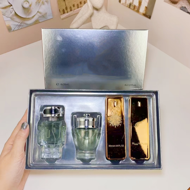 Latest perfume set cologne for mens 30ml 4pcs set with suit box kit fragrance woman Eau de Parfum Long lasting smell girl women lady perfume spray high quality
