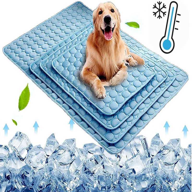 Summer dog cooling pad dog cat blanket sofa breathable pet dog bed washable small medium and large dog cart Y250407