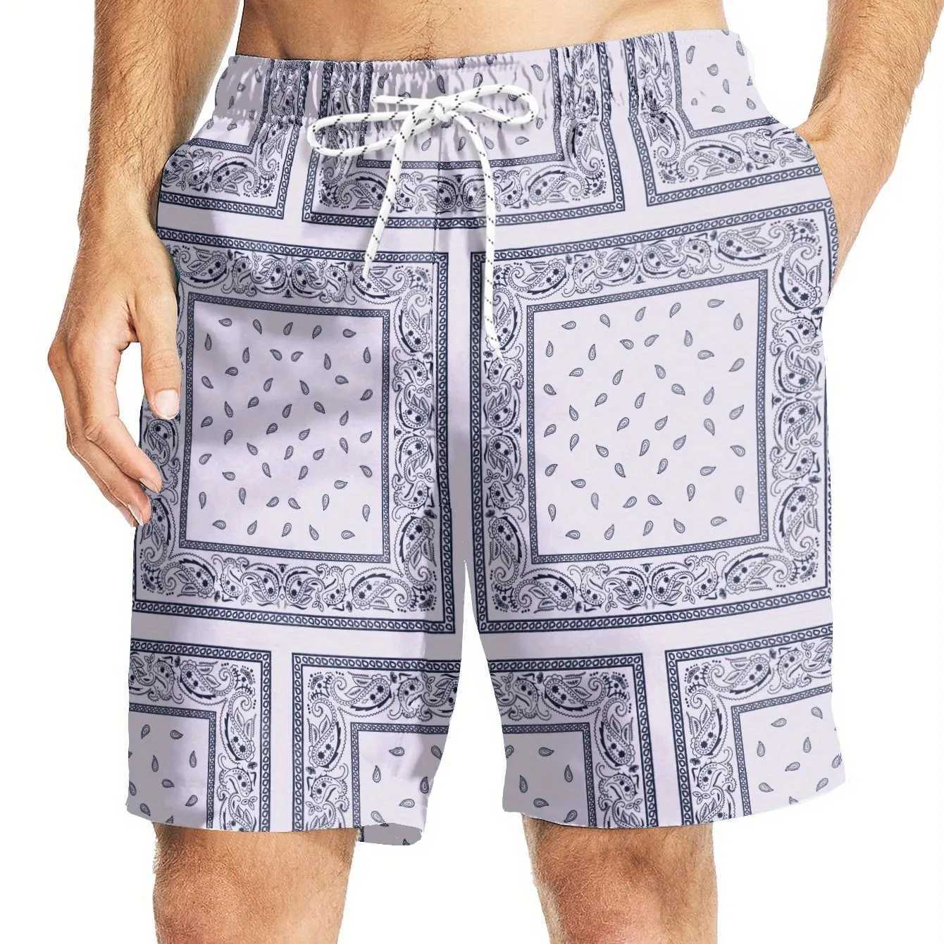 Hawaiian beach shorts Paisley Bandana 3D printed mens summer vacation luggage casual surfboard shorts swimsuit childrens clothingXJ250407