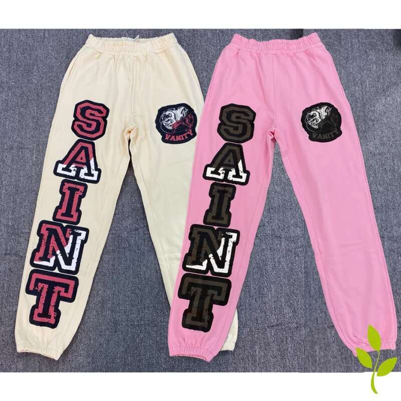 ss Oversized Cotton Sports Long Letter Print SAINT MICHAEL Sweat Pants Men Women Washed Casual Trourers