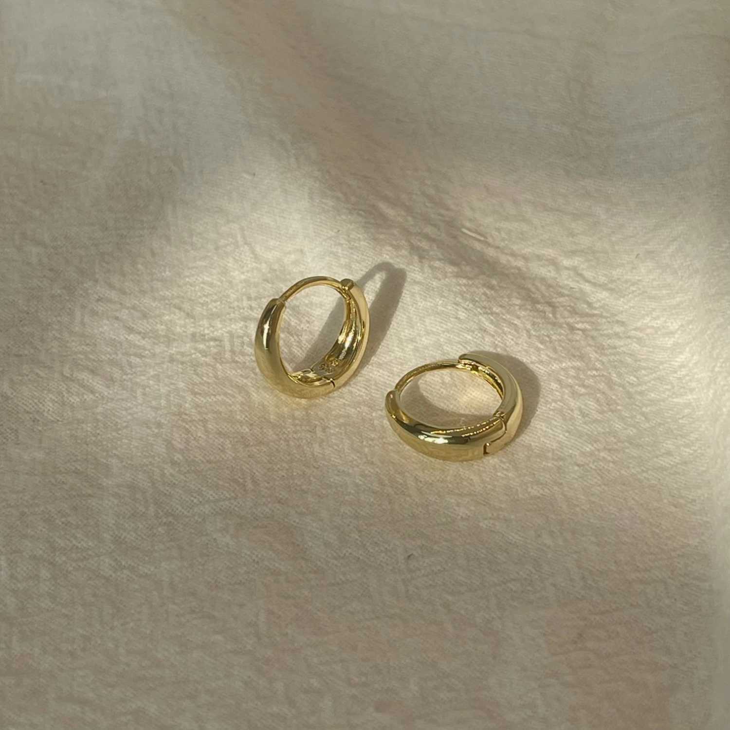 Stainless Steel 1 Pair Minimalist Huggie Hoop Earrings For Women Gold Color Tiny Round Circle 6/10/12mm Punk Unisex Rock Earring Z250408