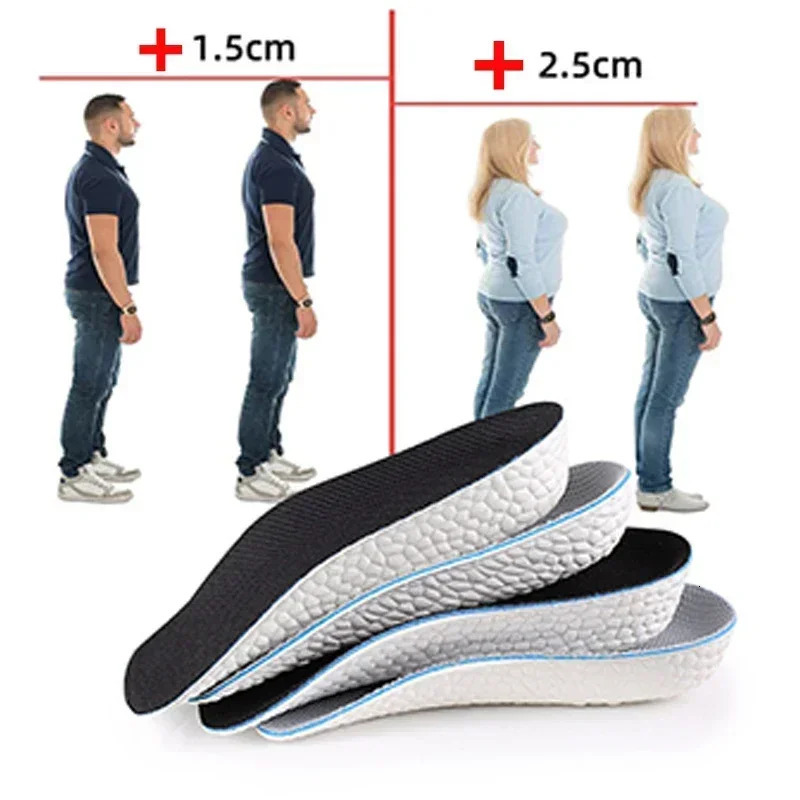 Memory Foam Height Increase Insoles for Men Women Shoes Flat Feet Arch Support Orthopedic Insoles Sneakers Heel Lift Shoe Pads 250408
