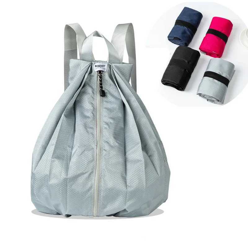 Foldable Portable Travel Bag Outdoor Portable Backpack Thicken Waterproof Sports Backpack New Casual Nylon Folding Bag RucksackC250407